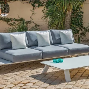 Conjunto sofá modular exterior mesas auxiliares Gama
